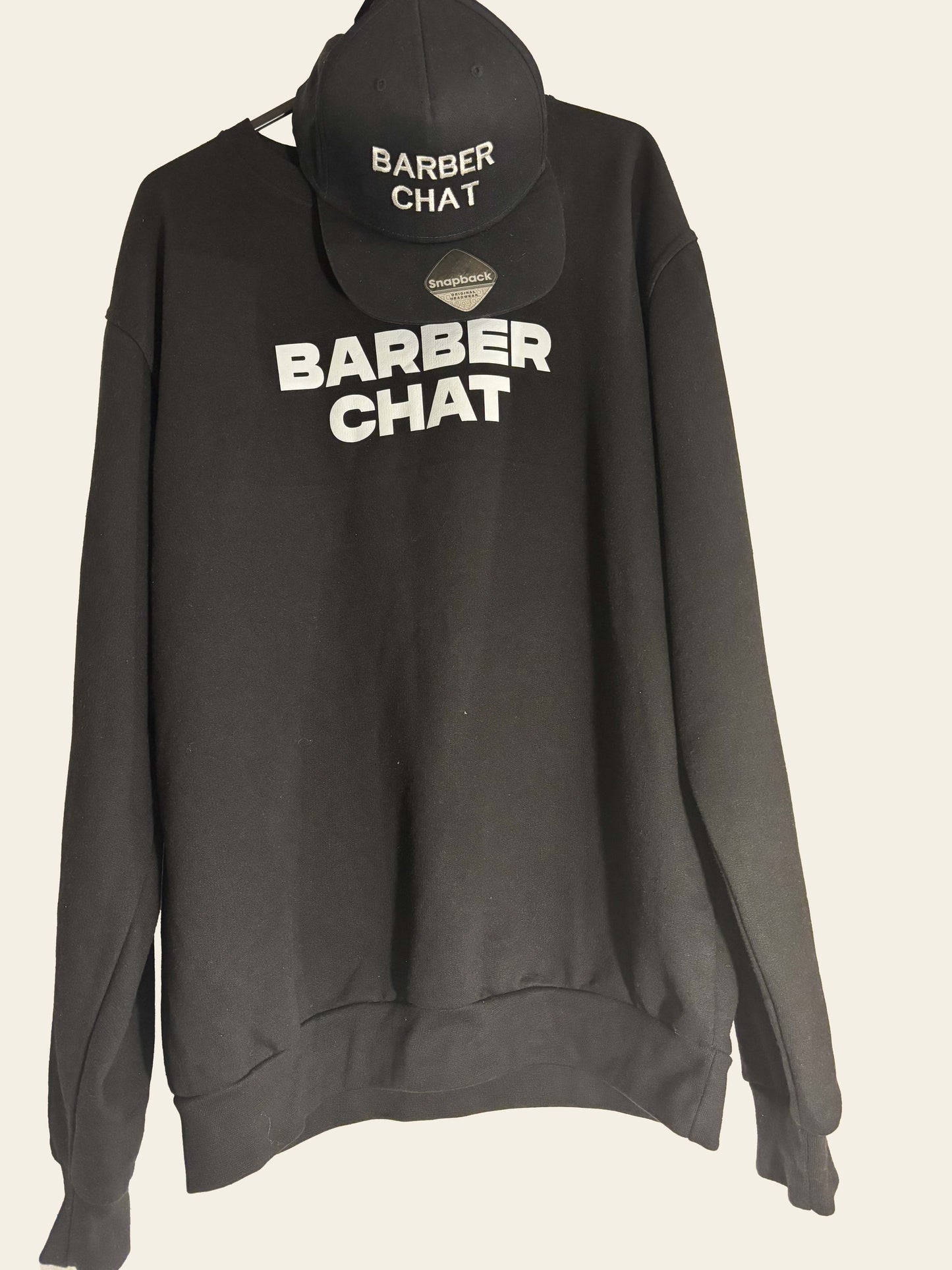 barber chat sweatshirt/cap set